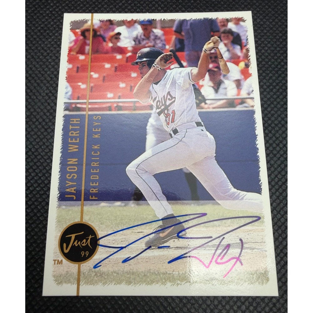 1999 Just Minors Jayson Werth Frederick Keys Signed Autograph Card Mint SC054